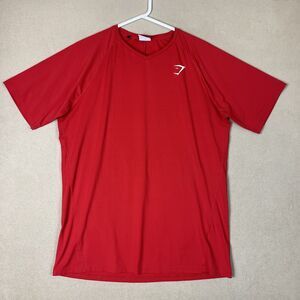 Gymshark Shirt Mens Extra Large Red Performance Short‎ Sleeve T-Shirt Tee Adult
